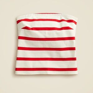 J. Crew Mariner Jersey Cream and Red Striped Tube Top